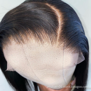 Raw Indian Virgin Human Hair 360 Hd Lace Frontal Wig Straight Human Hair Cheap Full Transparent Lace Front Wig For Black Women